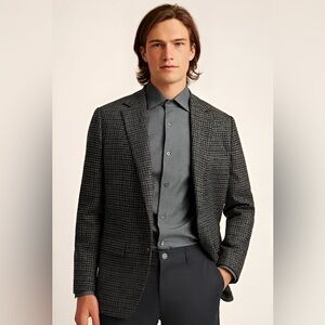 44R Slim - Bonobos Jetsetter Unconstructed British Tweed Blazer, Navy Charcoal
